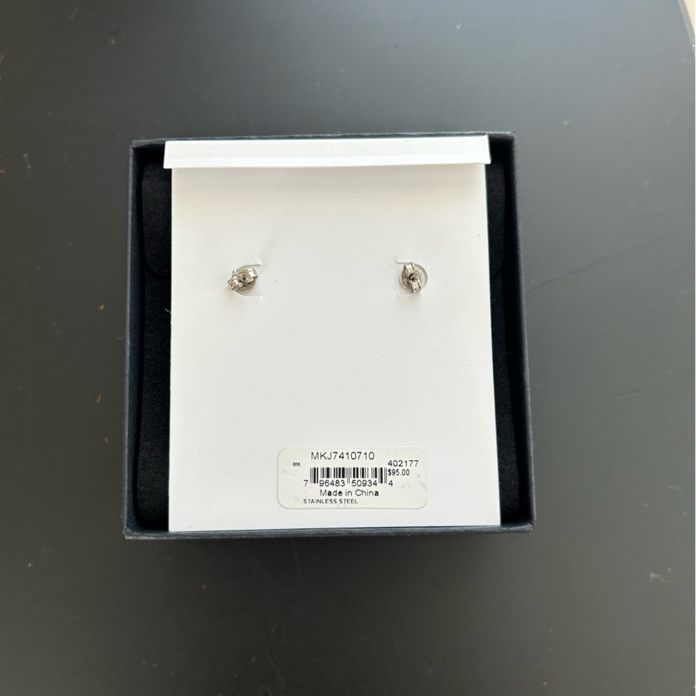 Michael Kors Gold Padlock Pave Crystal Stud Earrings NWT - Picture 4 of 5